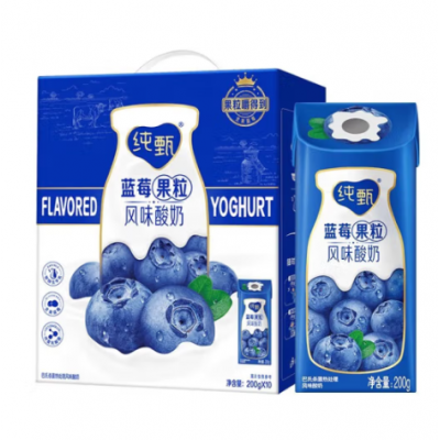 蒙牛纯甄蓝莓果粒风味酸奶 200g*10盒整箱；有果粒的好酸奶图5