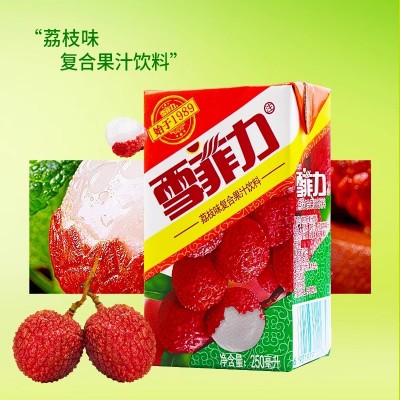 可口可乐雪菲力荔枝汁果味果汁饮料饮品250ml*24盒整箱0脂荔枝味图2