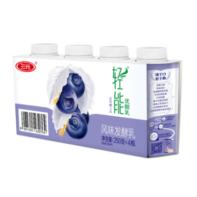 三元 轻能优酪乳 蓝莓+大麦 250g*4瓶*6组 整箱装图3