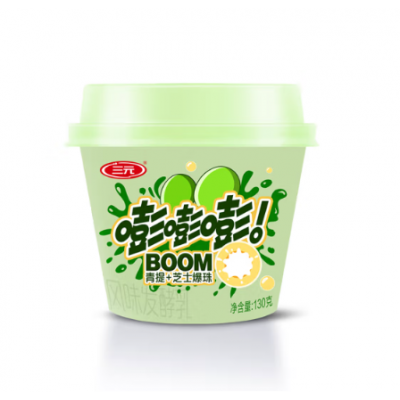 三元 青提芝士爆珠杯装风味发酵乳 130g*3杯*6 整盒装图5