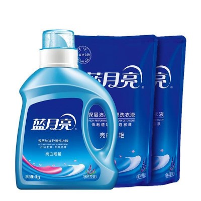 蓝月亮薰衣草亮白增艳护理洗衣液机洗套装3kg (瓶装1kg+袋装1kg)图2