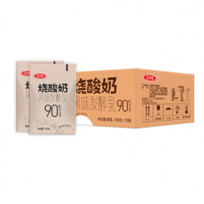 三元 烧酸奶风味发酵乳 180g*15袋 整箱装图4