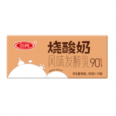 三元 烧酸奶风味发酵乳 180g*15袋 整箱装图5