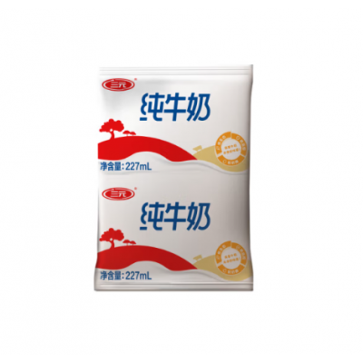 三元小福纯牛奶无菌枕 227ml*16包 整箱装图2