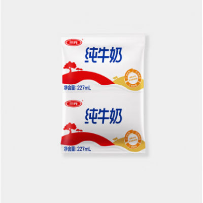 三元小福纯牛奶无菌枕 227ml*16包 整箱装图6