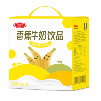 三元香蕉牛整箱果味风味牛丝滑香甜牛饮品 200ml*12盒 整箱装图5