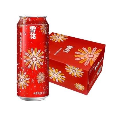 雪花啤酒经典喜庆红罐8度500ML*12罐拉格啤酒整箱定制节庆罐礼盒图2