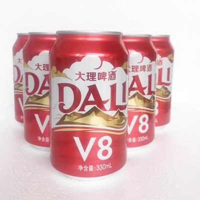 大理V8云南啤酒听装拉罐整箱件330ml*24罐纸箱装酒吧KTV餐厅图5