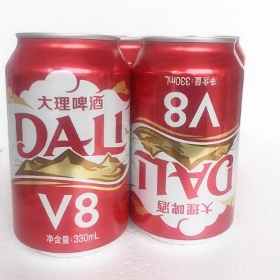 大理V8云南啤酒听装拉罐整箱件330ml*24罐纸箱装酒吧KTV餐厅图4