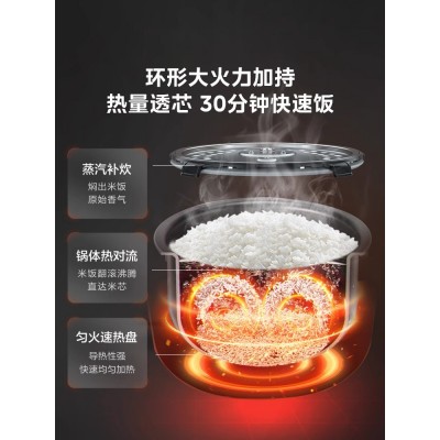Midea美的电饭煲家用5升电饭锅快速多功能智能大容量柴火煮饭锅图5
