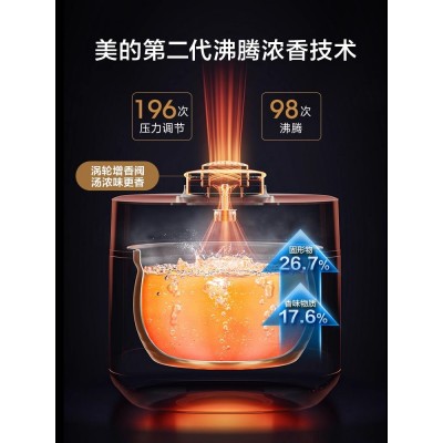 美的电压力锅浓香煲汤家用加厚双胆高压锅4.8升全自动智能饭煲图3