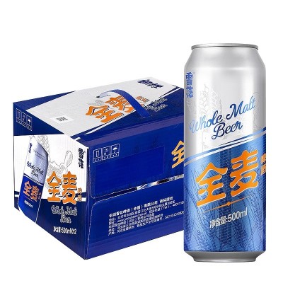 雪花啤酒9度全麦500ml*24罐装整箱国产黄啤酒水全麦酿造口感醇香图5