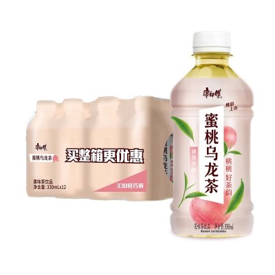 康师傅蜜桃乌龙茶330ml*12瓶 低糖桃子味果味茶饮料饮品水蜜桃味图5
