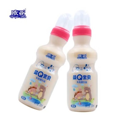欧亚 益Q宝贝乳酸菌儿童牛奶饮品奶嘴装乳制品 200ml*24瓶 箱整箱图5