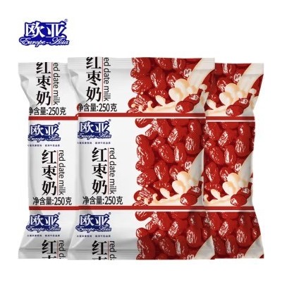 欧亚（Europe-Asia）欧亚牛奶红枣奶 250g*12袋 整箱装图2