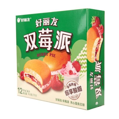 好丽友鲜莓派12枚 276g*6盒 整箱装图3