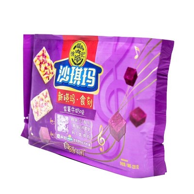 徐福记沙琪玛紫薯牛奶味 220g*6袋 整箱装图2