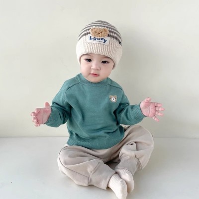 春秋季儿童针织衫男女童圆领打底毛衣内搭线衣冬款外穿衣服1-2-3图2
