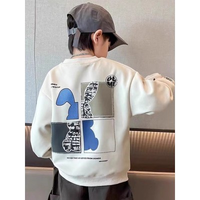儿童装男童冬装卫衣新款秋冬款大童炸街冬季男孩加绒加厚上衣图5