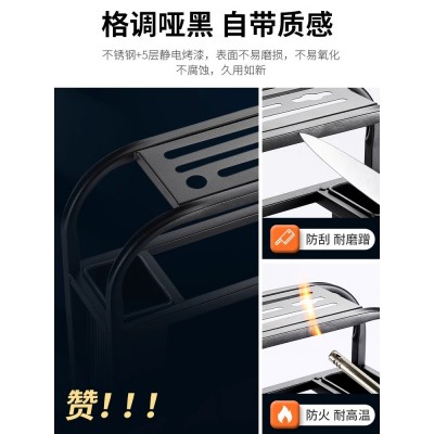 不锈钢刀架厨房用品筷子一体砧板菜板菜刀刀具多功能置物架收纳架图3