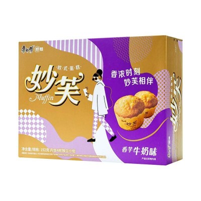 康师傅妙芙蛋糕香芋牛奶味 192g*6/箱图2