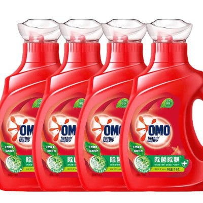 奥妙(OMO)洗衣液除菌除螨洗衣液8斤(1kg* 4瓶)浓缩天然酵素图4