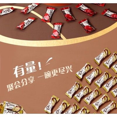 德芙（Dove）香浓黑巧克力 480g*1桶 整桶装图3