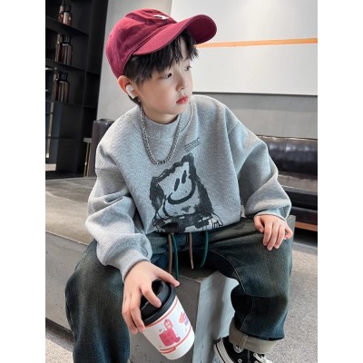 儿童装男童冬装加绒卫衣一体绒秋冬款新款中大童冬季加厚上衣图3
