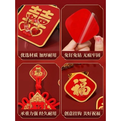 挂钩新年福字红色喜庆强力承重无痕粘胶免打孔年味强力小粘钩钩子图4
