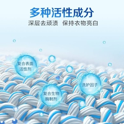 立白亮白洗衣粉洁净焕新去渍留香低泡易漂不伤手不伤衣5kg/袋图3