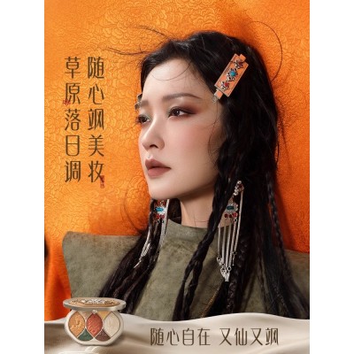 花西子蒙古族印象皮雕浮雕眼影盘高光腮红化妆品套装 自在东方浮雕眼影盘图4