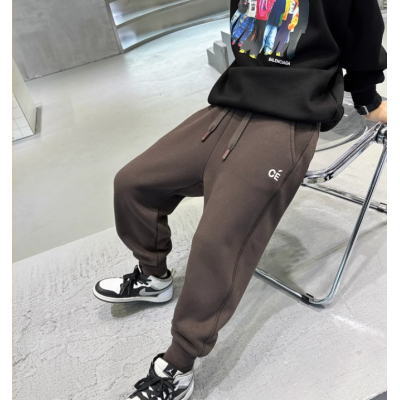 bridges bear/奇斯熊咖色男童秋装裤子新款加绒加厚秋季男孩中大儿童秋冬款休闲卫裤潮图3