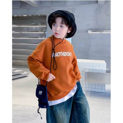 BABY＆HH/宝贝亨亨橙色男童秋冬装半高领小丑长袖卫衣新款中大儿童冬季加绒炸街上衣图2