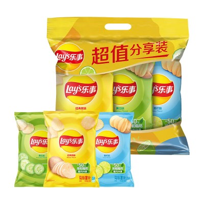 乐事（Lay's）组合包(原味+黄瓜+青柠) 70克*3包 零食大礼包 休闲食品图2