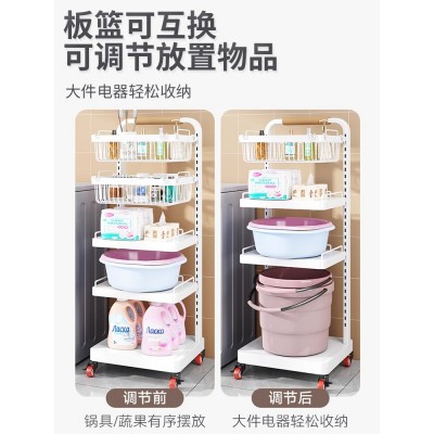 卫生间置物架落地多层浴室放洗衣液脸盆收纳架子家用阳台洗衣机旁图2