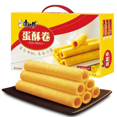 康师傅蛋卷酥 奶油口味 108g*3盒 整箱装图5
