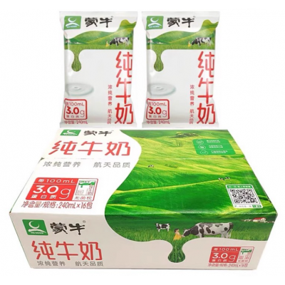 蒙牛纯牛奶240ml16袋图1