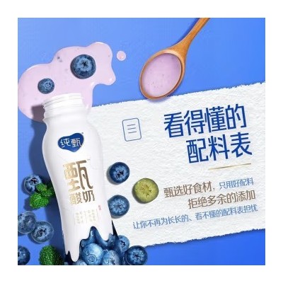 蒙牛纯甄甄酸奶蓝莓口味风味酸奶PET瓶230gx10瓶箱图4
