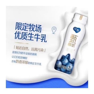 蒙牛纯甄甄酸奶蓝莓口味风味酸奶PET瓶230gx10瓶箱图1