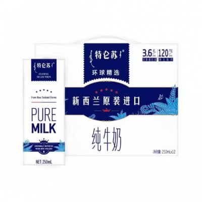 蒙牛特仑苏环球精选新西兰进口纯牛奶 250mL12盒图1