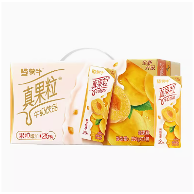 蒙牛真果粒牛奶饮品（黄桃）250g*12盒/箱图2