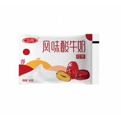 三元 大红枣风味酸奶酸牛奶 160g/袋x15袋/箱低温酸奶图1