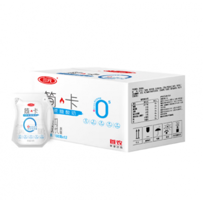 三元 简卡0蔗糖爱克林装风味酸乳 酸奶 180g*12袋/箱图5