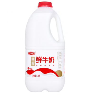 三元 全脂 鲜牛奶 1.8L *1桶/箱图1