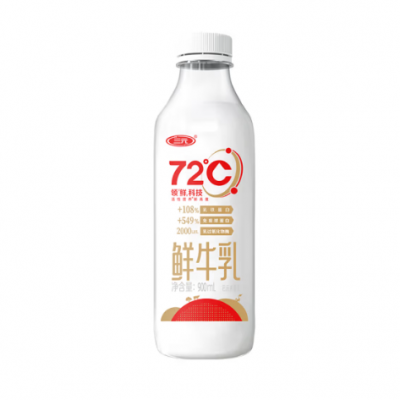 三元72℃鲜牛奶 PET 900ml*6/箱图1