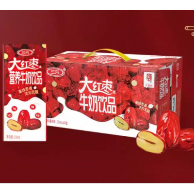 三元大红枣牛奶整箱奶饮品250ml*20盒/箱图1