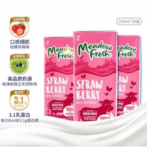 纽麦福新西兰进口草莓味牛奶 3.1g蛋白 250毫升24盒装 Meadcw Fresh STRAW BERRY