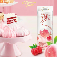 蒙牛真果粒白桃树莓口味酸奶饮品 240g*12盒/箱