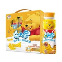 伊利QQ星营养果汁香蕉味饮品 益生菌发酵奶 200ml*16盒/箱