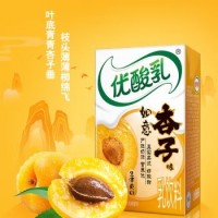 伊利优酸乳 果汁学生青少年牛奶饮品早餐牛奶含乳饮料  如意杏子味 250ml*24盒/箱